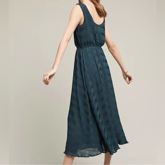 Anthropologie Sunday in Brooklyn Beryl Dark Green Midi Dress size M - Picture 2 of 9